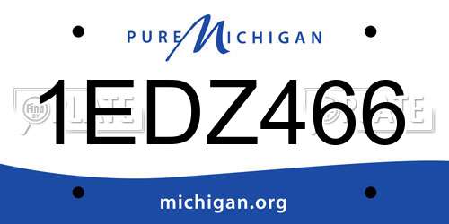 1EDZ466 Michigan License Plate