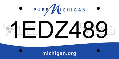 1EDZ489 Michigan License Plate