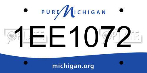 1EE1072 Michigan License Plate