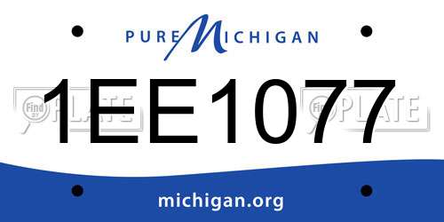 1EE1077 Michigan License Plate
