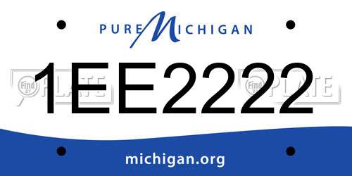 1EE2222 Michigan License Plate