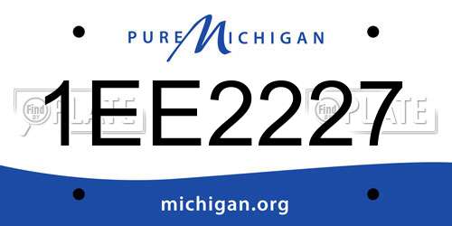 1EE2227 Michigan License Plate