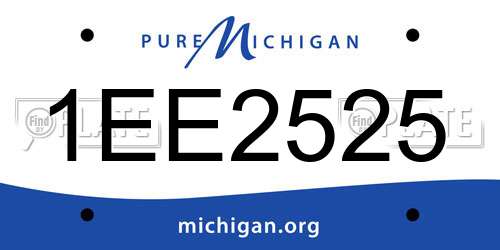 1EE2525 Michigan License Plate