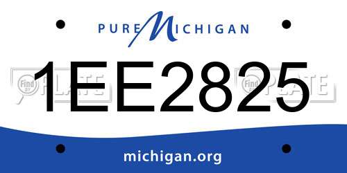 1EE2825 Michigan License Plate