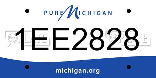 1EE2828 Michigan License Plate