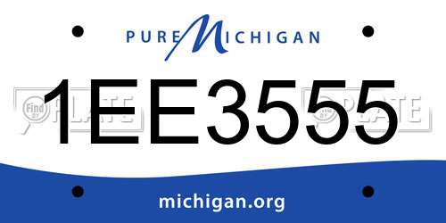 1EE3555 Michigan License Plate