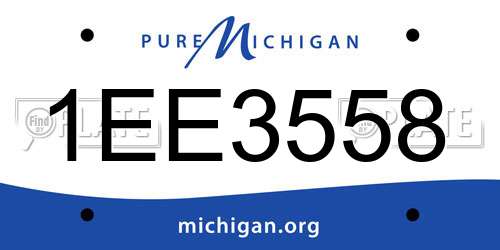 1EE3558 Michigan License Plate