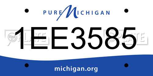 1EE3585 Michigan License Plate