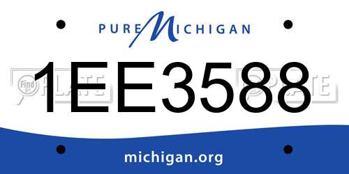 1EE3588 Michigan License Plate