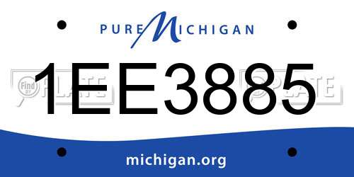 1EE3885 Michigan License Plate