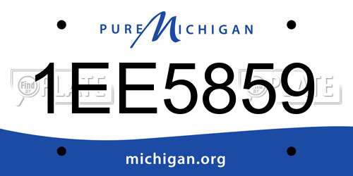 1EE5859 Michigan License Plate