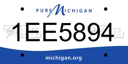 1EE5894 Michigan License Plate