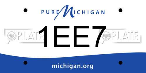 1EE7 Michigan License Plate