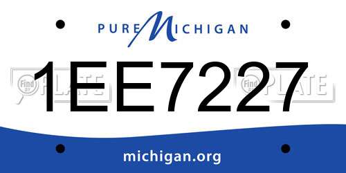 1EE7227 Michigan License Plate