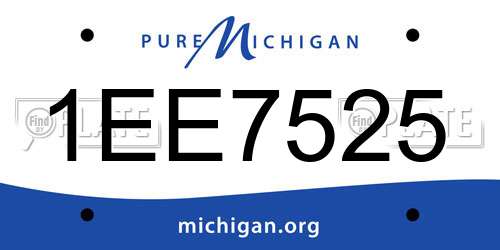 1EE7525 Michigan License Plate