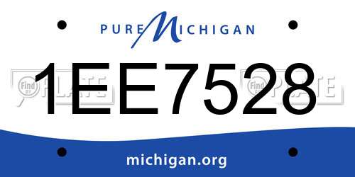 1EE7528 Michigan License Plate