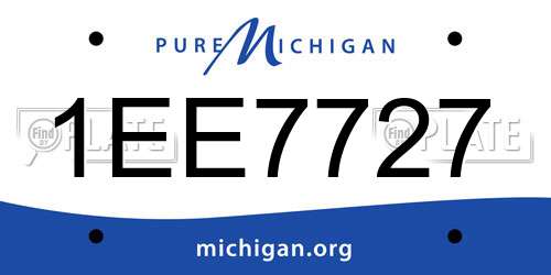 1EE7727 Michigan License Plate