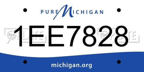 1EE7828 Michigan License Plate