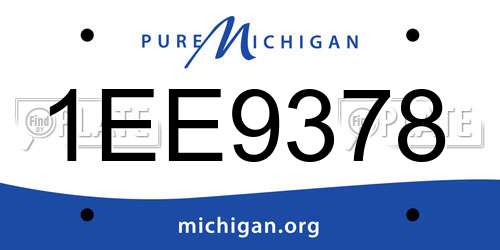 1EE9378 Michigan License Plate