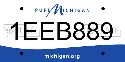 1EEB889 Michigan License Plate