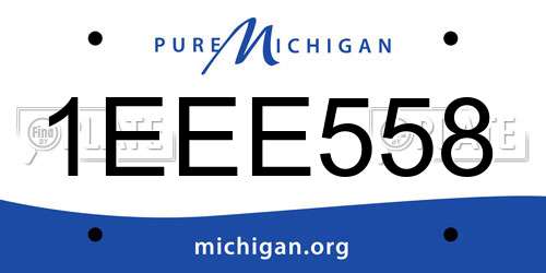 1EEE558 Michigan License Plate