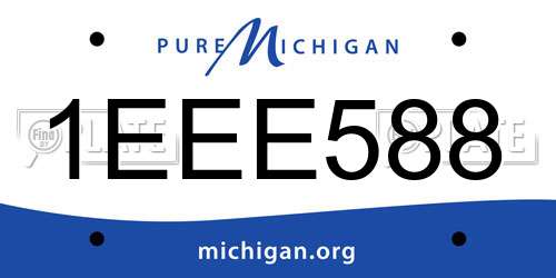 1EEE588 Michigan License Plate