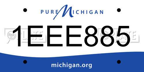 1EEE885 Michigan License Plate