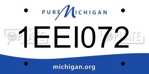 1EEI072 Michigan License Plate