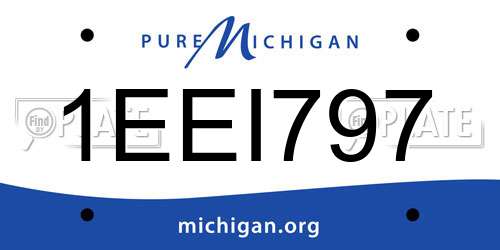 1EEI797 Michigan License Plate