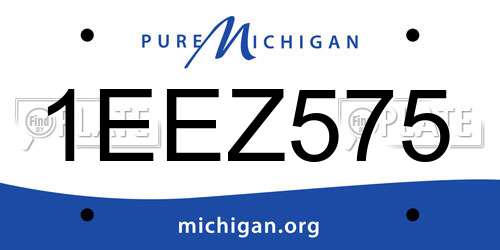 1EEZ575 Michigan License Plate