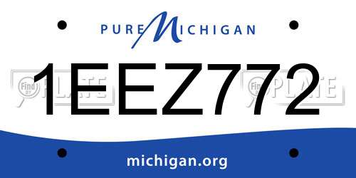 1EEZ772 Michigan License Plate