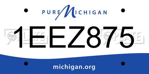 1EEZ875 Michigan License Plate