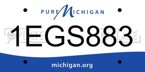 1EGS883 Michigan License Plate