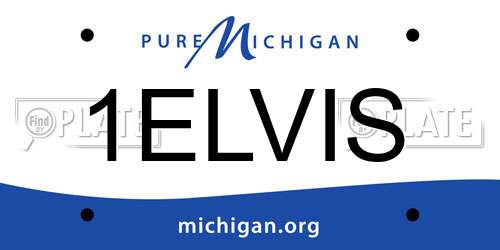 1ELVIS Michigan License Plate