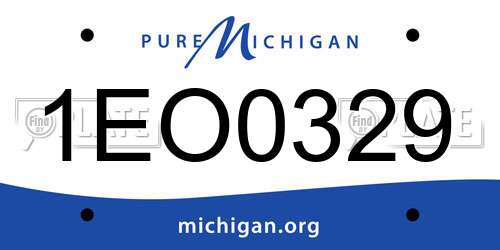 1EO0329 Michigan License Plate