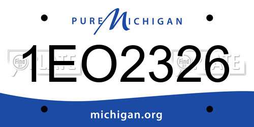 1EO2326 Michigan License Plate