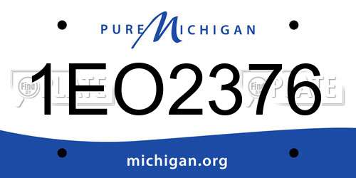 1EO2376 Michigan License Plate