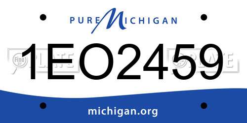 1EO2459 Michigan License Plate