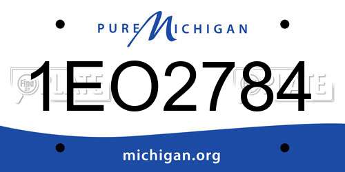 1EO2784 Michigan License Plate