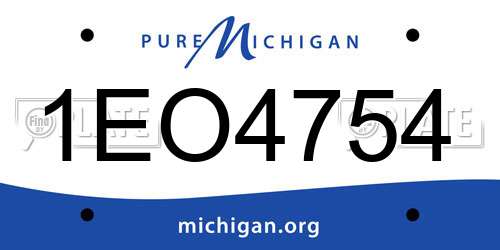 1EO4754 Michigan License Plate