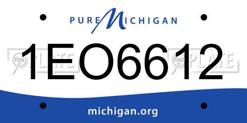 1EO6612 Michigan License Plate
