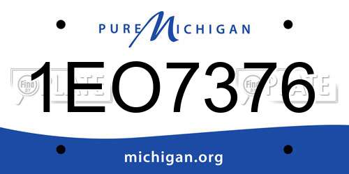 1EO7376 Michigan License Plate
