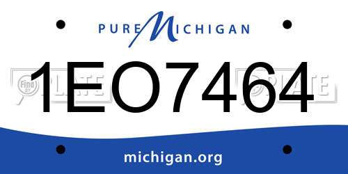 1EO7464 Michigan License Plate