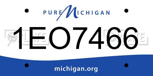 1EO7466 Michigan License Plate