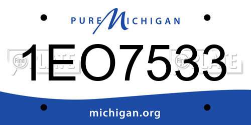 1EO7533 Michigan License Plate