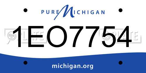 1EO7754 Michigan License Plate