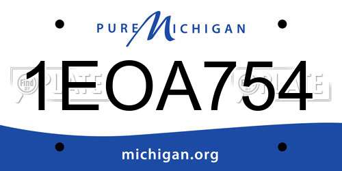 1EOA754 Michigan License Plate