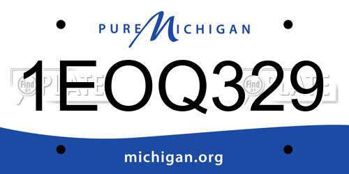 1EOQ329 Michigan License Plate