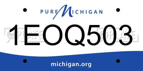 1EOQ503 Michigan License Plate