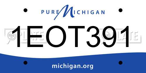 1EOT391 Michigan License Plate